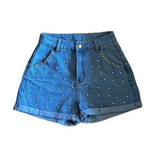 Like NEW! High Waist Rhinestone Shorts - Small